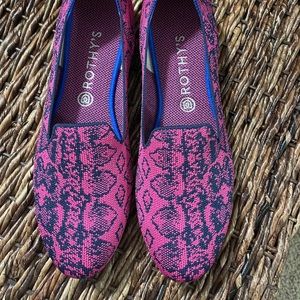 Rothy’s  Pink Snake loafers size 12